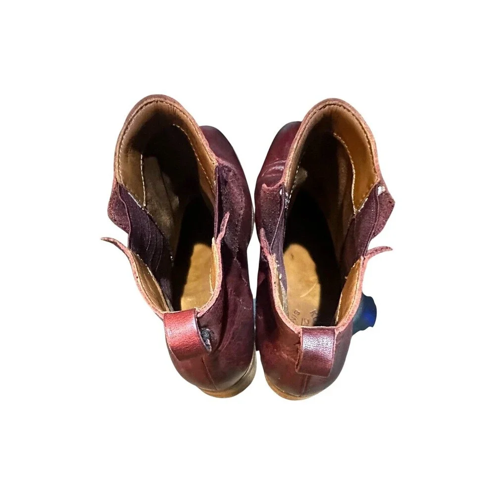 Kork Ease Mindo Women's  Ankle Bootie Leather Maroon US Size 11 M Boho Stretch